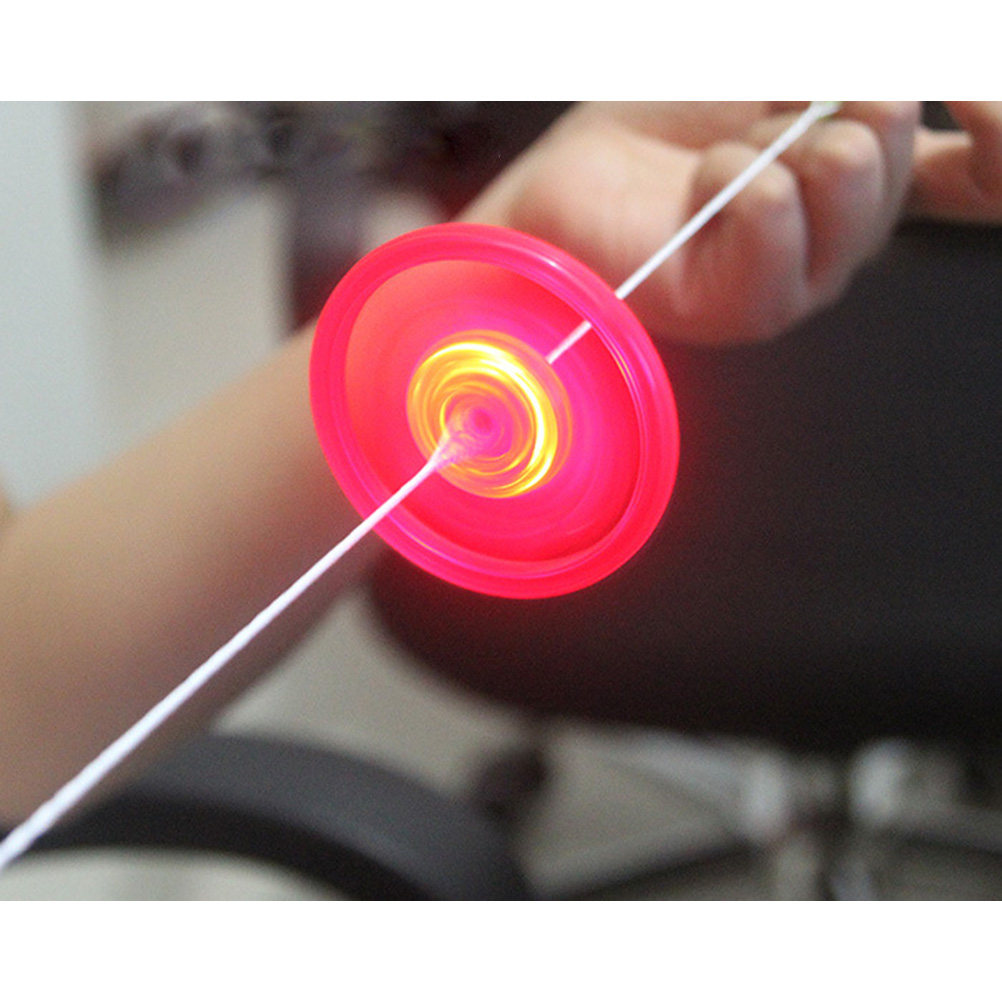 Kids Education Fun - 10Pcs Flashing Pull String Spinning Wheel