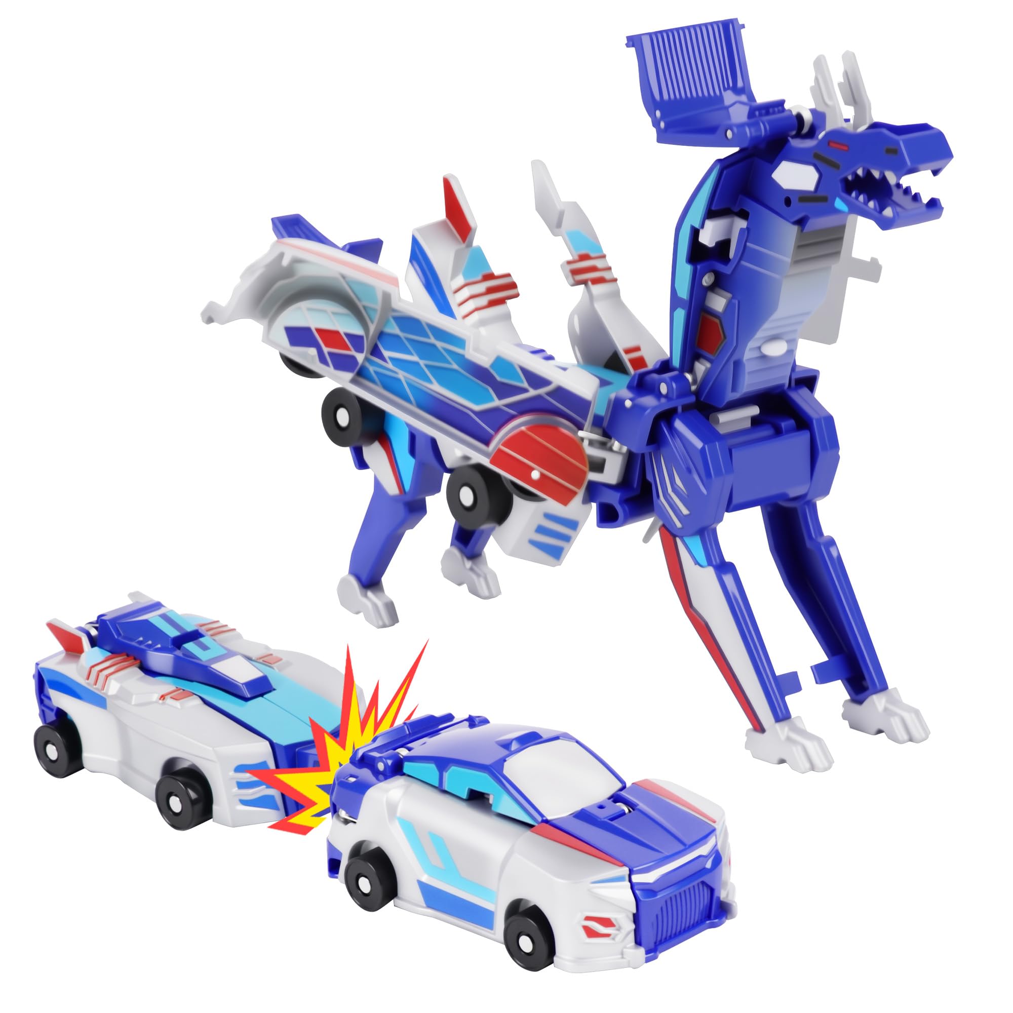 Kids Education Fun - Magnetic 2-in-1 Collision Transforming Car Toy