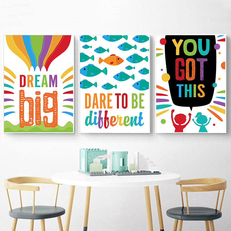 Colorful Cute Dream Big Quotes - Inspirational Kids Education Quotes 리뷰 및 가격