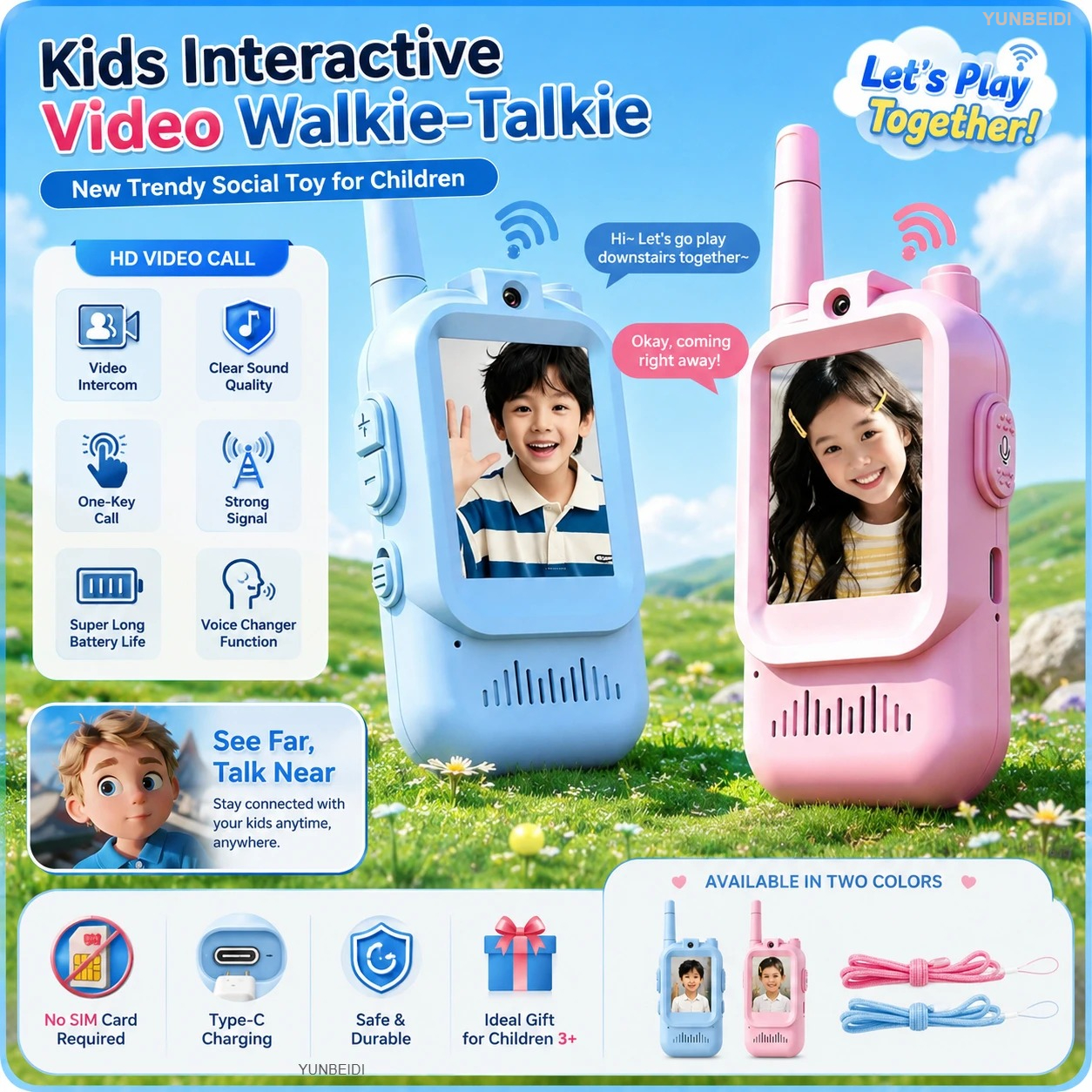 2PCS Kids Video Walkie Talkies - Kids Education Video 리뷰 및 가격